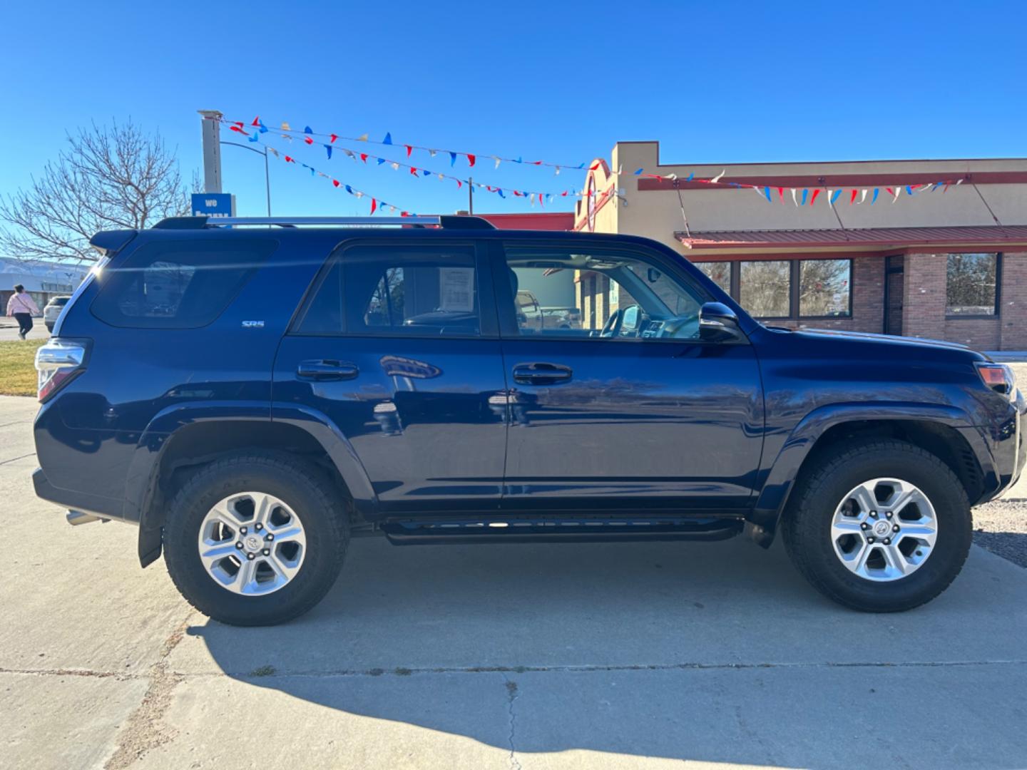 2019 Blue /BLACK Toyota 4Runner SR5 4WD (JTEBU5JR6K5) with an 4.0L V6 DOHC 24V engine, 5A transmission, located at 3030 CY Ave, Casper, WY, 82604, (307) 265-3830, 42.827816, -106.357483 - WIth 17-inch alloy wheels, skid plates, and a full size spare tire, you are ready for those off road adventures! 8 way driver's power seat, means you can also be comfortable while doing it. Let us know if you want to come check out this beauty. With her deep blue, she just shines in the sunlight. - Photo#3